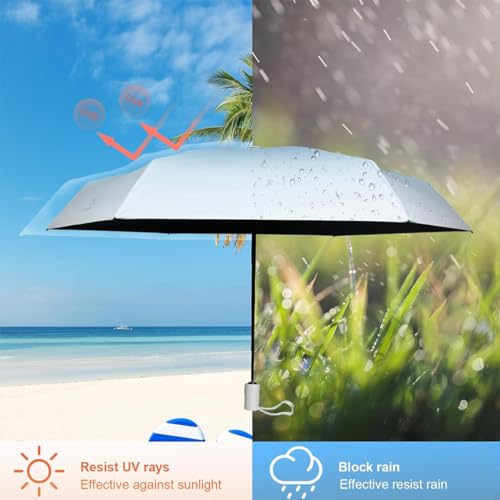 PALAY® Automatic Folding UV Umbrella for Women Kids 8 Fiber Ribs Gradient Modern Style Travel Rain Sun Proof UPF 50 One Button Open Close Ultra Lightweight Azure Blue 2PCS PALAY® Automatic Folding UV Umbrella for Women Kids 8 Fiber Ribs Gradient Modern Style Travel Rain Sun Proof UPF 50 One Button Open Close Ultra Lightweight Azure Blue 2PCS